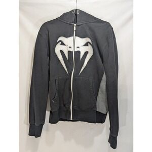 Venum Fightwear Full Zip‎ Hoodie Black Gray Large